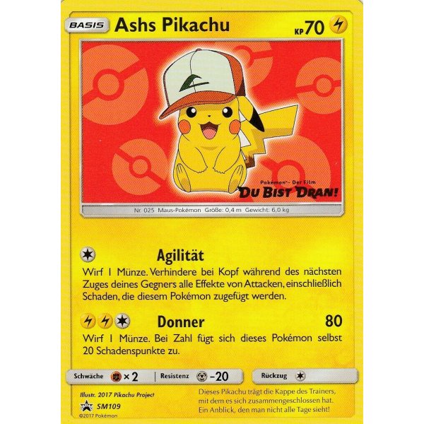 Ashs Pikachu SM109 PROMO