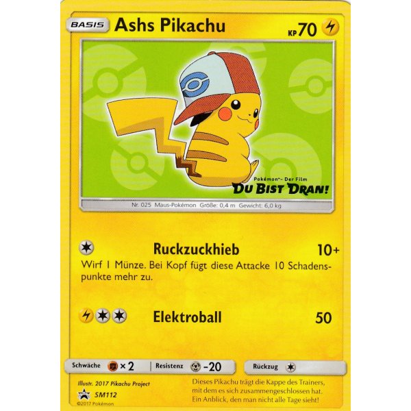 Ashs Pikachu SM112 PROMO