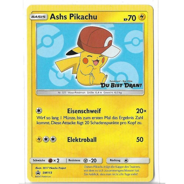 Ashs Pikachu SM113 PROMO
