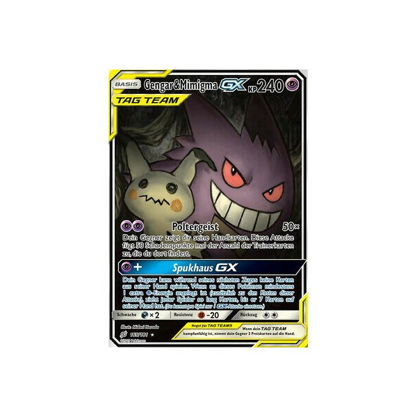 Gengar &amp; Mimigma GX TAG TEAM 165/181 FULLART