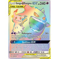 Gengar &amp; Mimigma GX TAG TEAM 186/181 RAINBOW