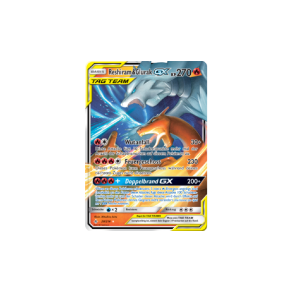 Reshiram &amp; Glurak-GX TAG TEAM 020/214