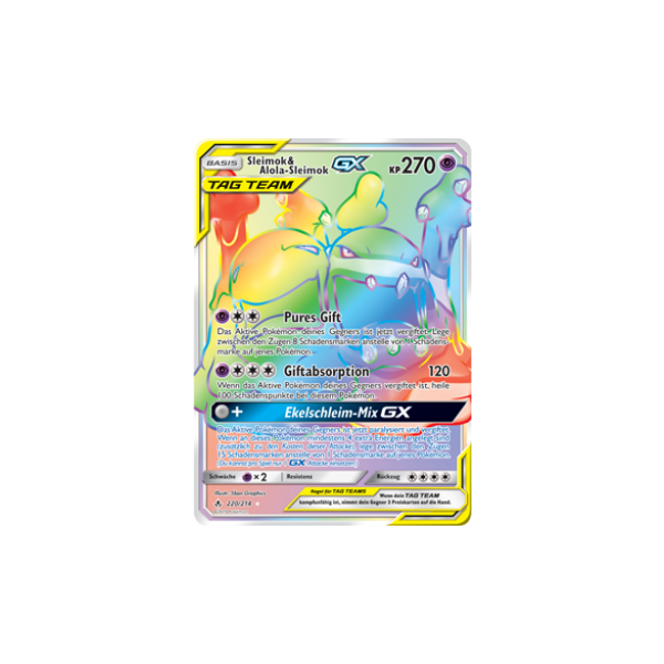 Sleimok &amp; Alola-Sleimok-GX TAG TEAM 220/214 RAINBOW