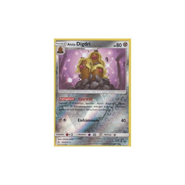 Alola-Digdri 122/214 REVERSE HOLO