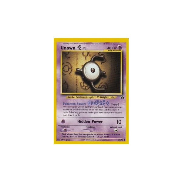 Unown E 67/75 BESPIELT