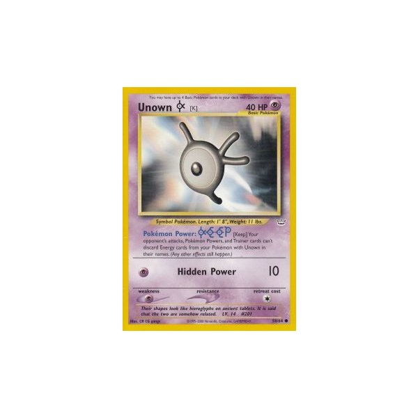 Unown K 58/64 BESPIELT