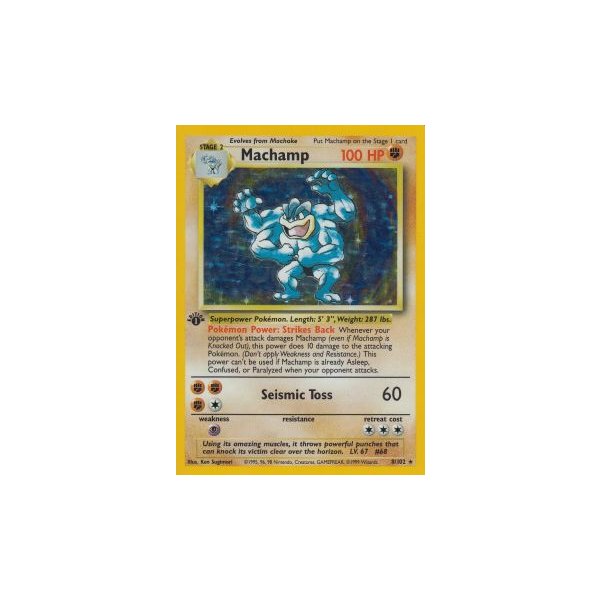 Machamp 8/102 1. Edition (english) HOLO BESPIELT