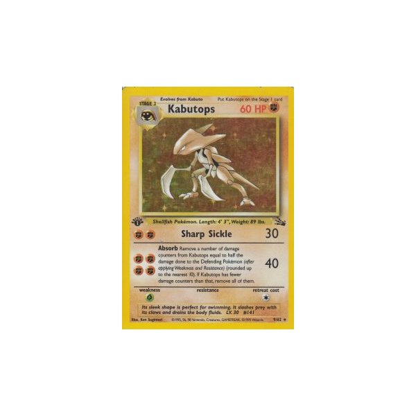 Kabutops 9/62 1. Edition (english) HOLO BESPIELT