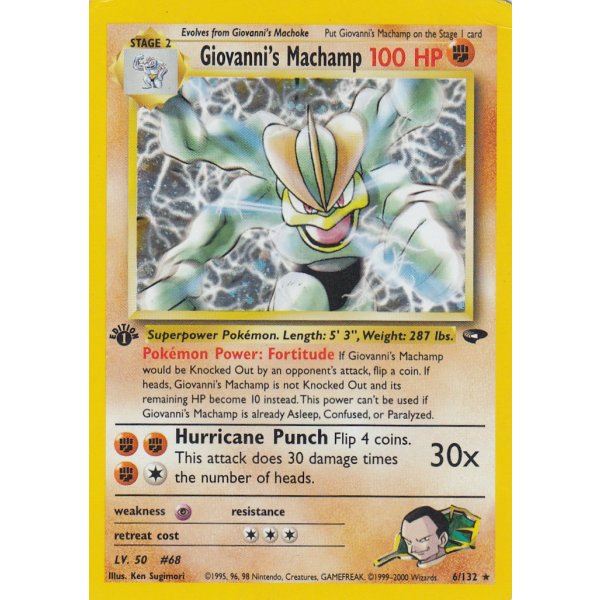 Giovannis Machamp 6/132 1. Edition HOLO BESPIELT