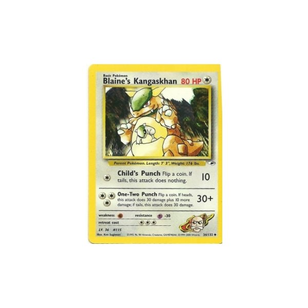 Blaines Kangaskhan 36/132 1. Edition BESPIELT