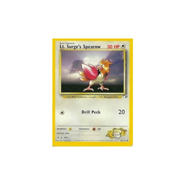 Lt. Surges Spearow 52/132 1. Edition BESPIELT