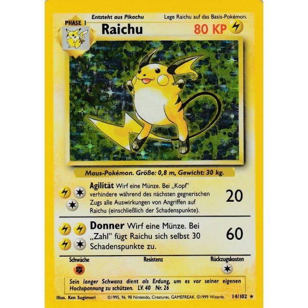 Raichu 14/102 HOLO BESPIELT