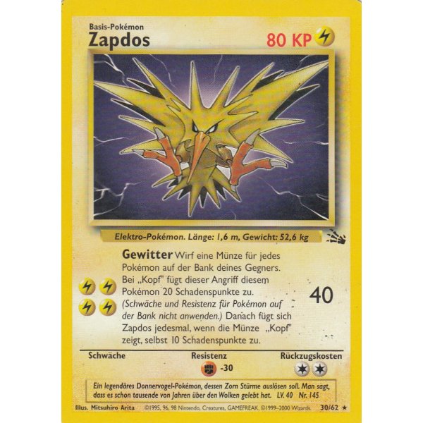 Zapdos 30/62 BESPIELT