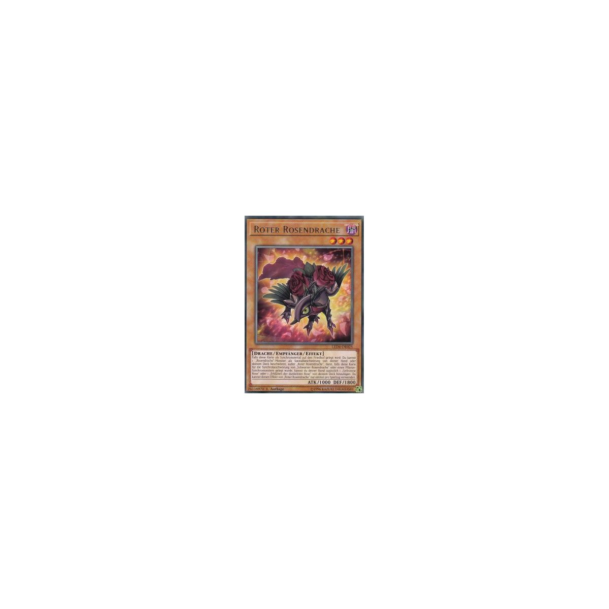 Yu-Gi-Oh! Roter Rosendrache - Rare 1. Auflage Deutsch - Legendary Duelists