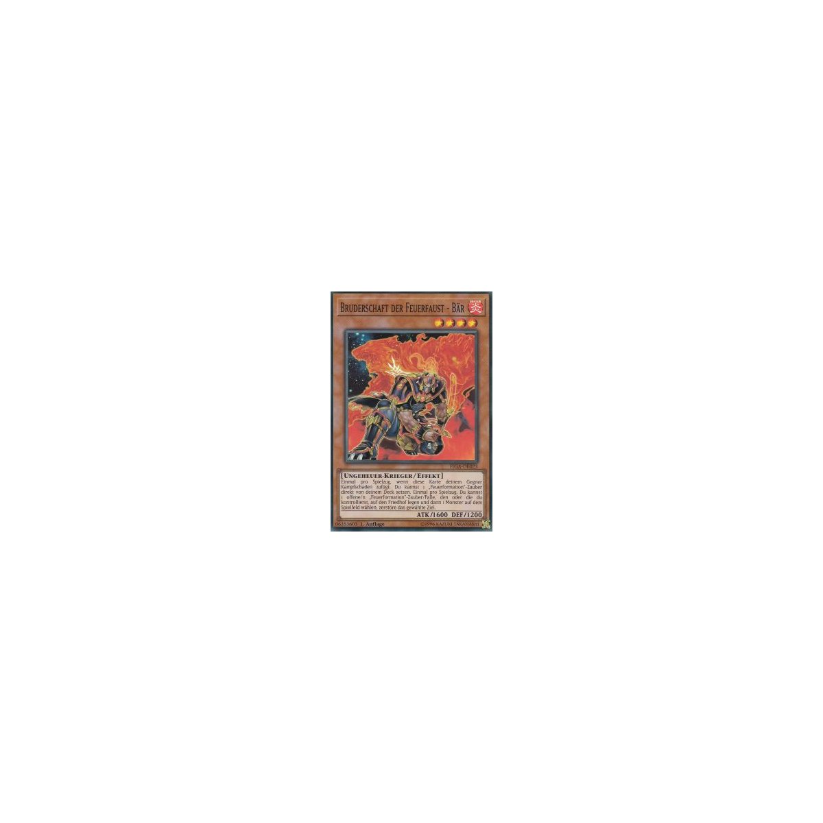 Yu-Gi-Oh! Bruderschaft Der Feuerfaust – Bär FIGA-EN023 Super Rare 1. Auflage Sammelkarte