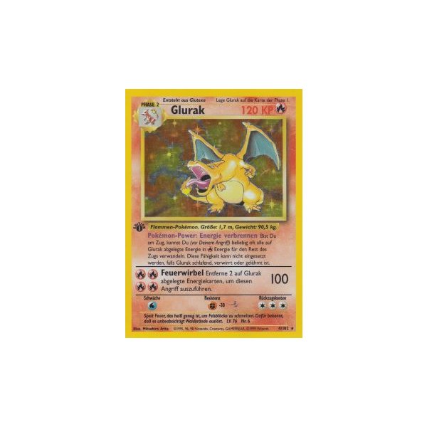 Glurak 4/102 1. Edition HOLO BESPIELT