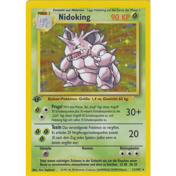 Nidoking 11/102 1. Edition HOLO BESPIELT