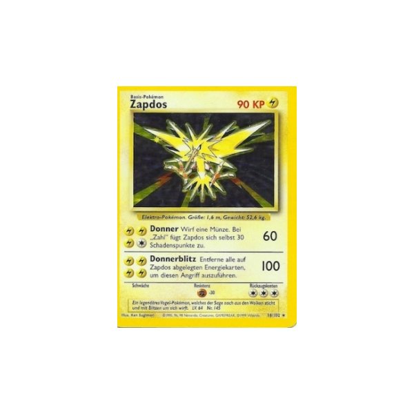 Zapdos 16/102 1. Edition HOLO BESPIELT