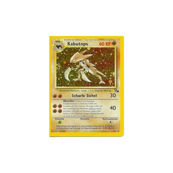 Kabutops 9/62 1. Edition HOLO BESPIELT