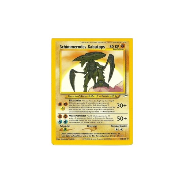 Schimmerndes Kabutops 108/105 1. Edition HOLO BESPIELT
