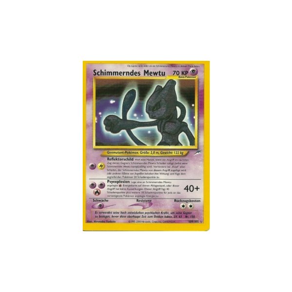 Schimmerndes Mewtu 109/105 1. Edition HOLO BESPIELT