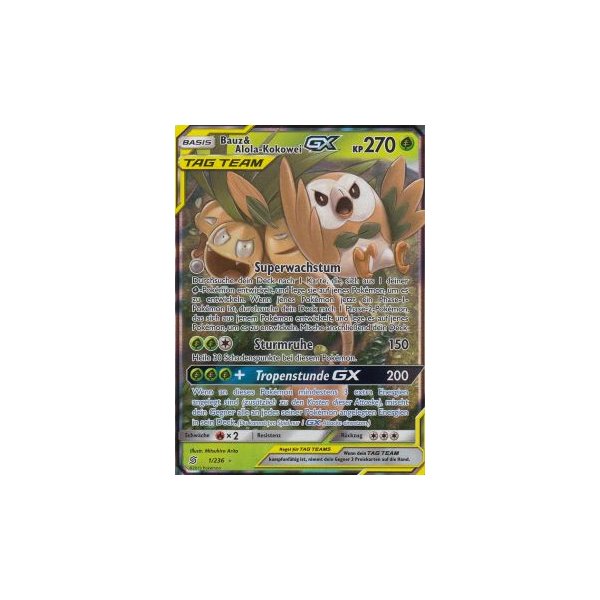 Bauz &amp; Alola-Kokowei-GX TAG TEAM 001/236 HOLO