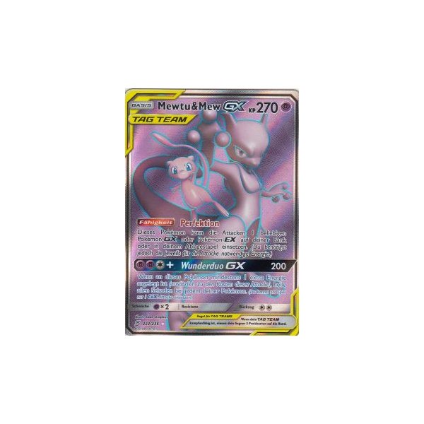 Mewtu &amp; Mew-GX TAG TEAM 222/236 FULLART