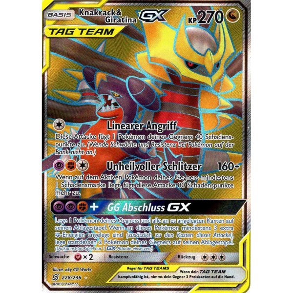 Knakrack &amp; Giratina-GX TAG TEAM 228/236 FULLART