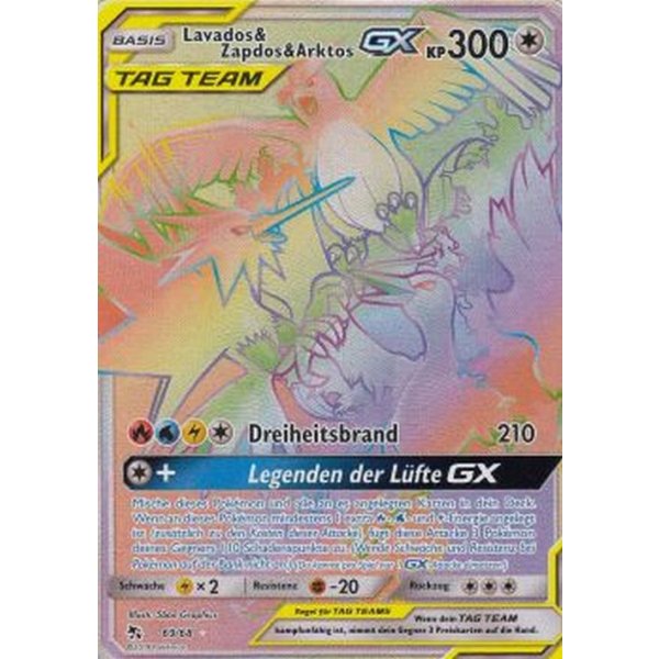 Lavados &amp; Zapdos &amp; Arktos-GX TAG TEAM 69/68 RAINBOW