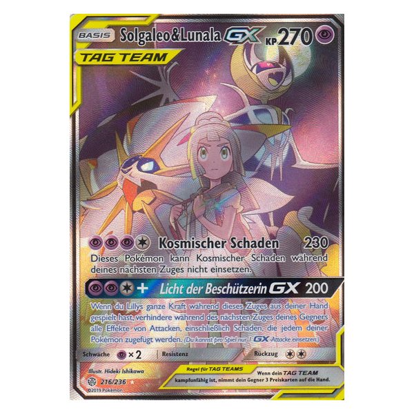 Solgaleo &amp; Lunala-GX TAG TEAM 216/236 FULLART