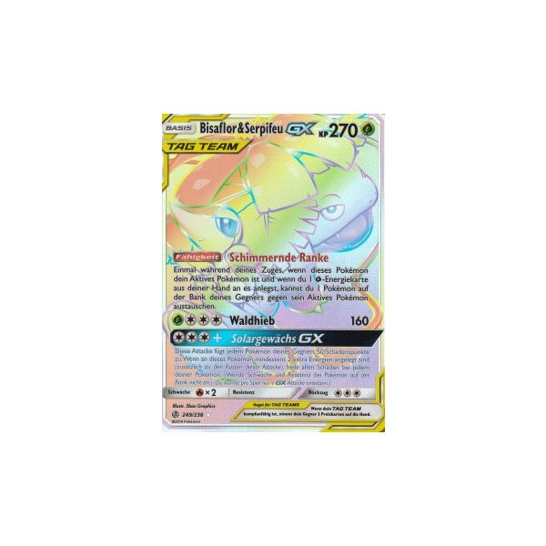 Bisaflor &amp; Serpifeu-GX TAG TEAM 249/236 RAINBOW