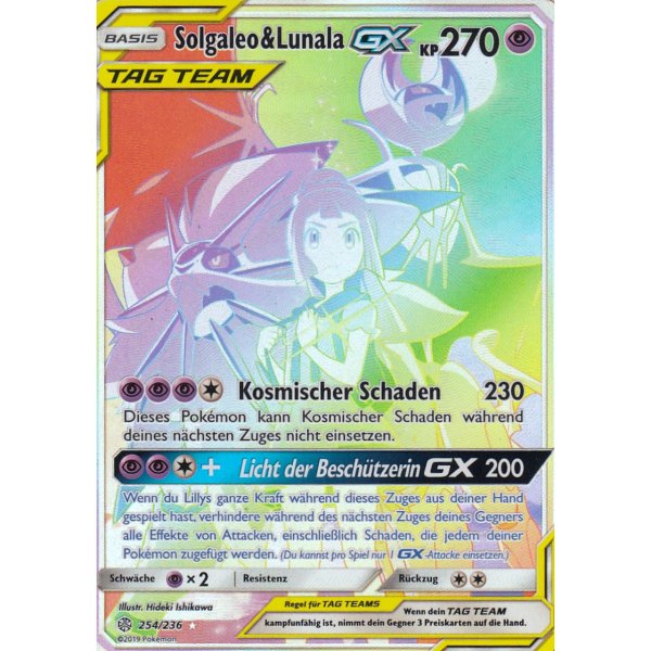 Solgaleo &amp; Lunala-GX TAG TEAM 254/236 RAINBOW
