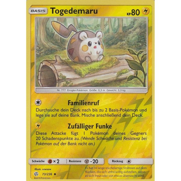73/236 Togedemaru Pokemon Deutsch Welten im Wandel