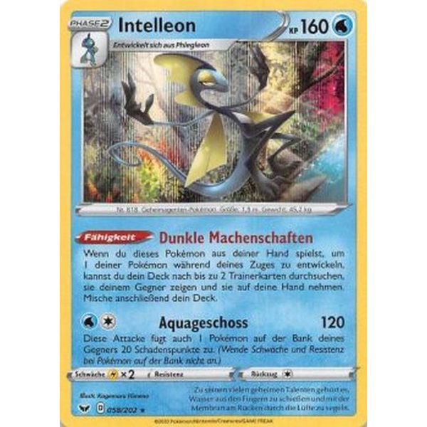 TOP! Intelleon 58/202 Schwert und Schild Pokemon 