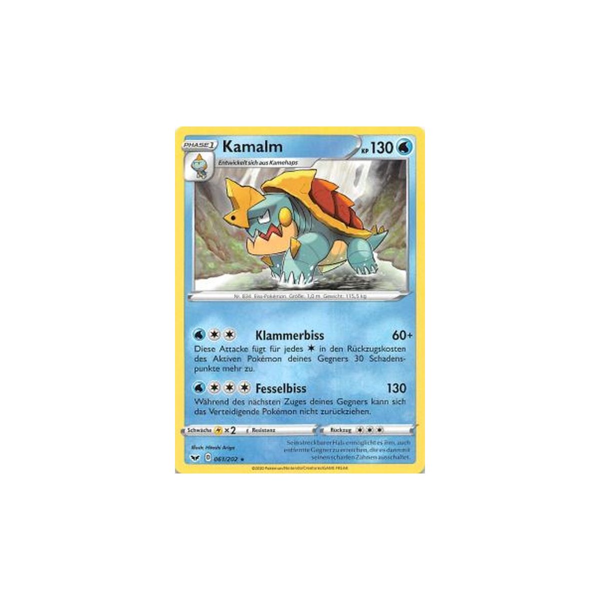 Rare boosterfrisch Pokémon Kamalm 061/202 Schwert & Schild DE NEU 