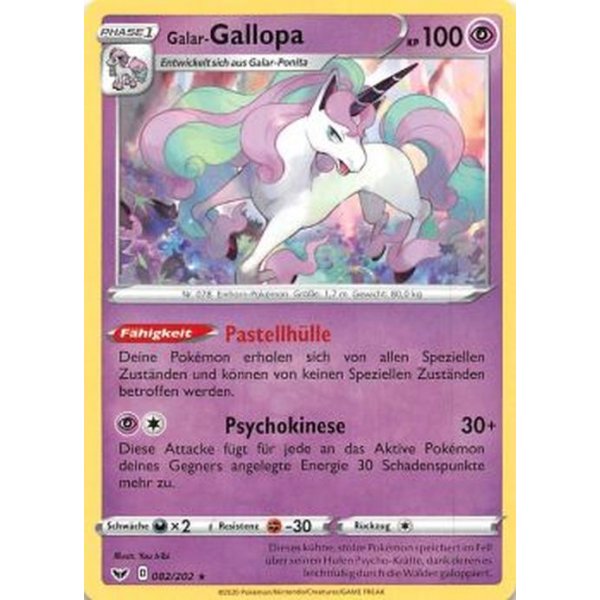 Pokemon Schwert & Schild Galar-Gallopa 082/202 & 2x Galar-Ponita 081/202 Deutsch