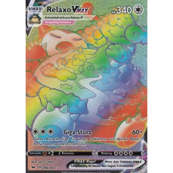 Pokémon Relaxo Vmax 142/202 SS1-Schwert und Schild Fullart Deutsch