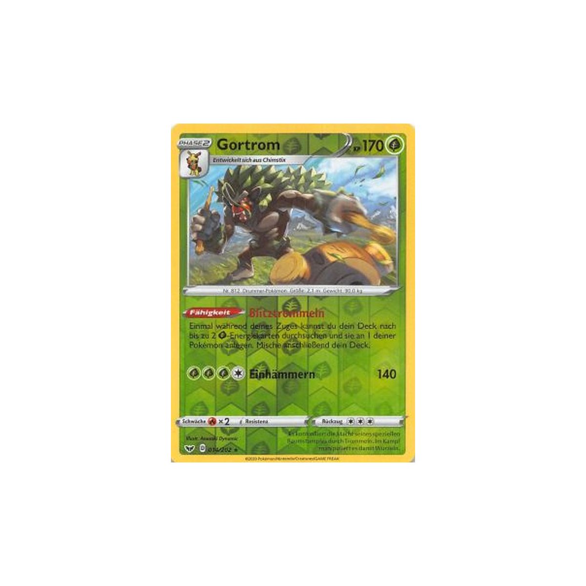 Pokemonkarte Gortrom League PROMO Schwert und Schild 014/202 NM Reverse Holo TCG 