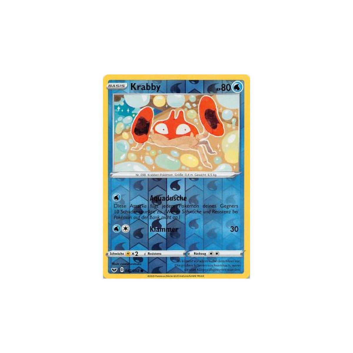 Krabby 042/202 REVERSE HOLO Schwert und Schild Pokemon Karte kaufen
