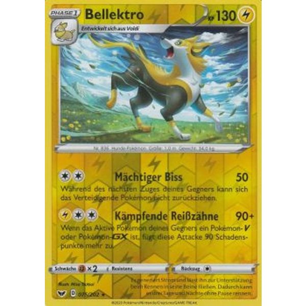 Bellektro 075/202 Pokemon TCG Holo Rare Schwert & Schild