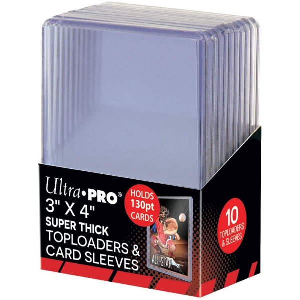 Ultra Pro Super Thick Toploader 3x4 Zoll 130PT (extrem dicke Schutzh&uuml;llen) - 10 St&uuml;ck