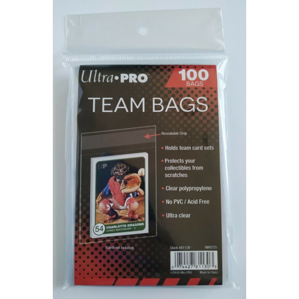Ultra Pro Team Bags - Resealable Sleeves (100 Bags)