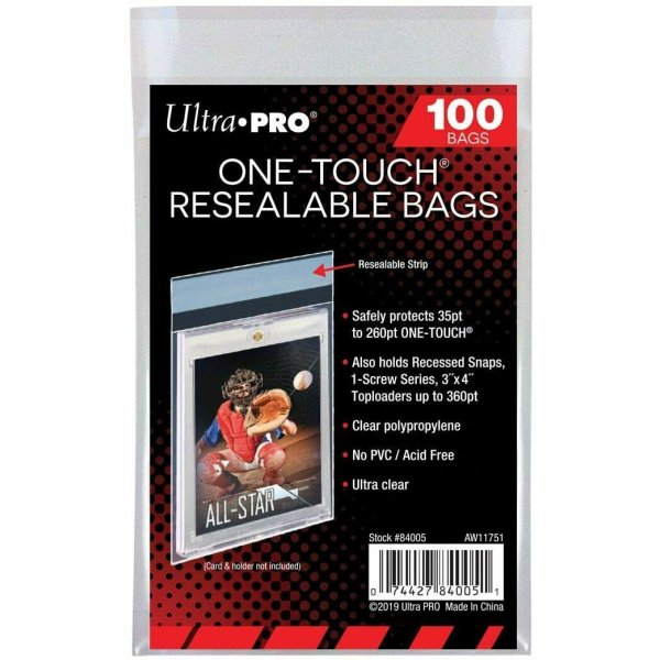 Ultra Pro One Touch Resealable Sleeves - wiederverschlie&szlig;bar (100 Bags)