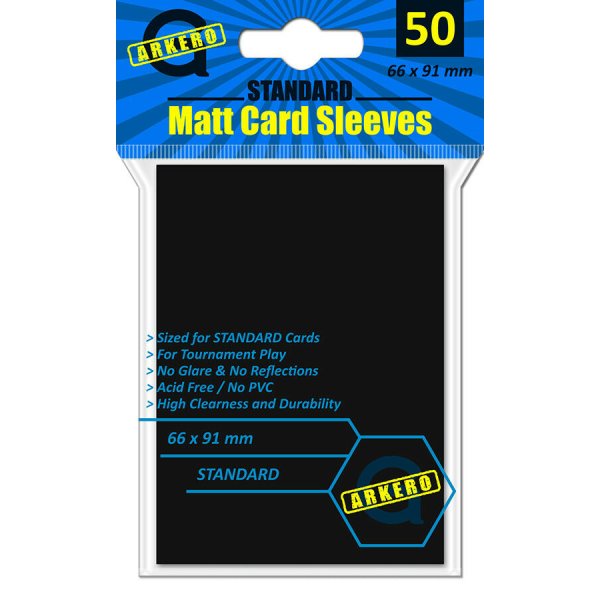 Arkero-G Matt Card Sleeves: Schwarz (50 H&uuml;llen) Standardgr&ouml;&szlig;e