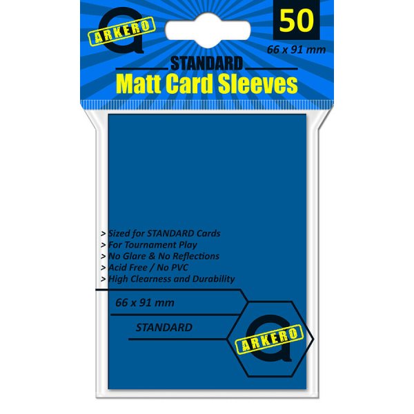 Arkero-G Matt Card Sleeves: Blau (50 H&uuml;llen) Standardgr&ouml;&szlig;e