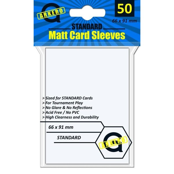 Arkero-G Matt Card Sleeves: Wei&szlig; (50 H&uuml;llen) Standardgr&ouml;&szlig;e