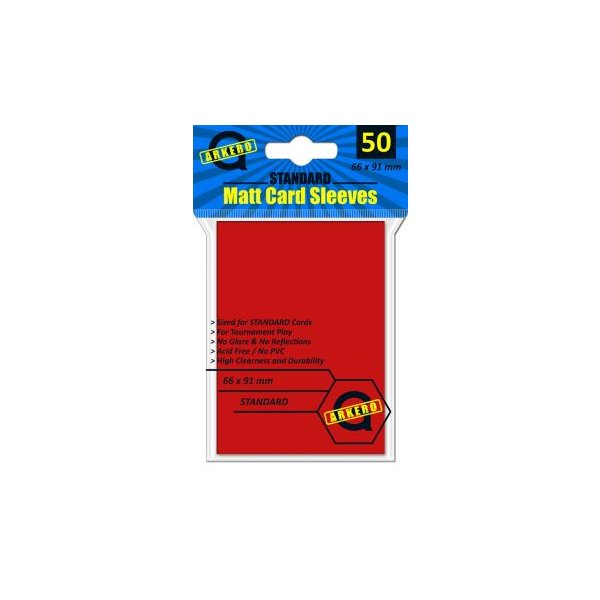 50 Arkero-G Standard Matt Card Sleeves ROT matte Magic & Pokemon Kartenhüllen 