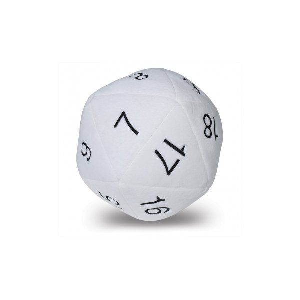 25cm gro&szlig;er Ultra Pro Jumbo D20 Pl&uuml;schw&uuml;rfel Wei&szlig;