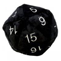 25cm großer Ultra Pro Jumbo D20 Plüschwürfel Schwarz
