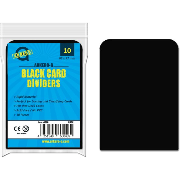 Arkero-G 10 Kartentrenner Schwarz - Round Corners (10 Card Dividers)